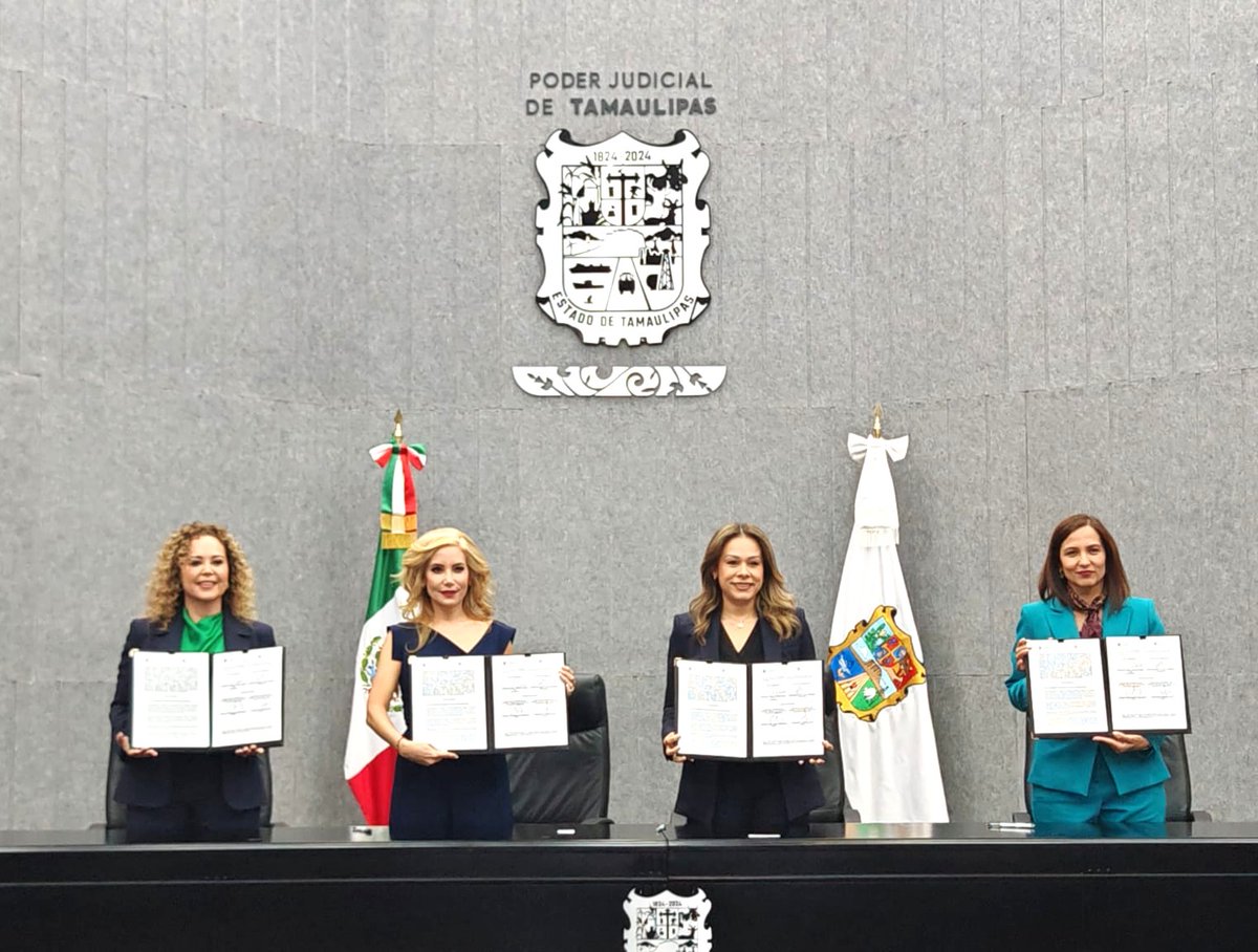 LRomo18's tweet image. ✒️ Desde la Comisión de Carrera Judicial y Especialización del @OAJ_Mex suscribimos junto al @PJTamaulipasMx, encabezada por la Pdta. @taniacontl, un Convenio que fortalece la transformación del  Poder Judicial. ⚖️
@SCJN @GobiernoMX @tdjmex @TEPJF_informa
#NuevoPoderJudicial…