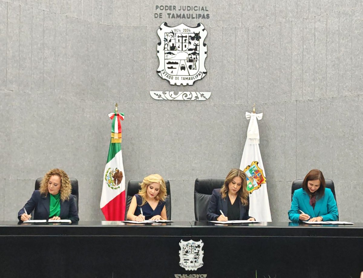 LRomo18's tweet image. ✒️ Desde la Comisión de Carrera Judicial y Especialización del @OAJ_Mex suscribimos junto al @PJTamaulipasMx, encabezada por la Pdta. @taniacontl, un Convenio que fortalece la transformación del  Poder Judicial. ⚖️
@SCJN @GobiernoMX @tdjmex @TEPJF_informa
#NuevoPoderJudicial…