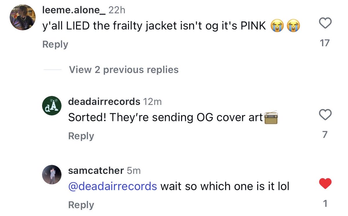 SO ALL THOSE PEOPLE REFUNDED THEIR FRAILTY VINYLS FOR NOTHING LMAO ???