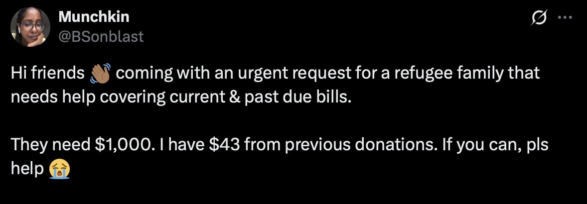 YOU DID IT!!!!!😭🙌🏾

Thank you so so much, we made our goal &amp; I will immediately send the money to the family. The extra $20 received will roll over to the next need.

I am grateful beyond words! Pls be proud, you are helping families stay alive &amp; SAFE!

#KeepEyesOnSudan