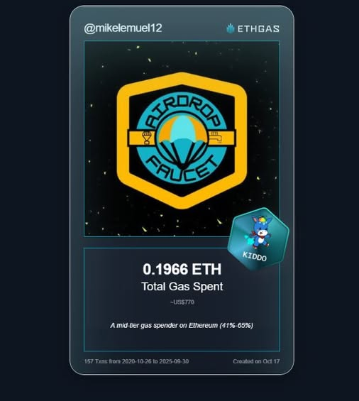 Leveled up in the Great Gas Reckoning with ETHGas!

 Kiddo Jack status: 0.1966 ETH gas spent, 50 Beans earned—supporting the Gasless Future!  Claim your Gas ID at