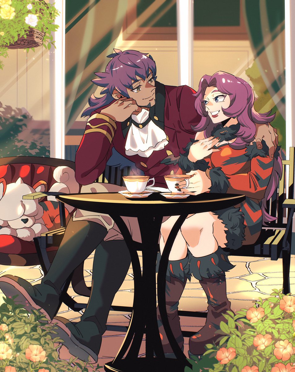 Hm, what’s this? A particular couple has been spotted in Lumiose city! And they bring with them a unique Pokémon! 

🎨: Sangorani (crepe)
[ #pokemon #PokemonZA #Leoruna ]