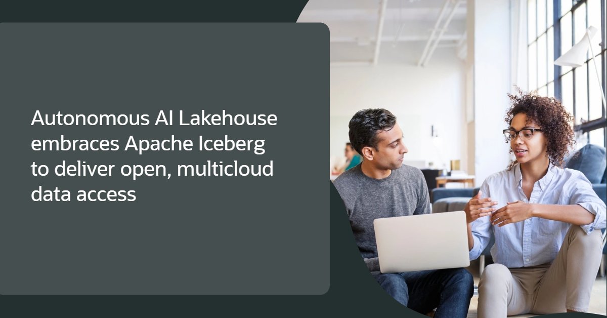 OracleDatabase's tweet image. Autonomous AI Lakehouse gives you the best of both worlds in a unified AI and data platform: Apache Iceberg's openness and Oracle AI Autonomous Database’s performance, reliability, and trust: social.ora.cl/6019AF0HN