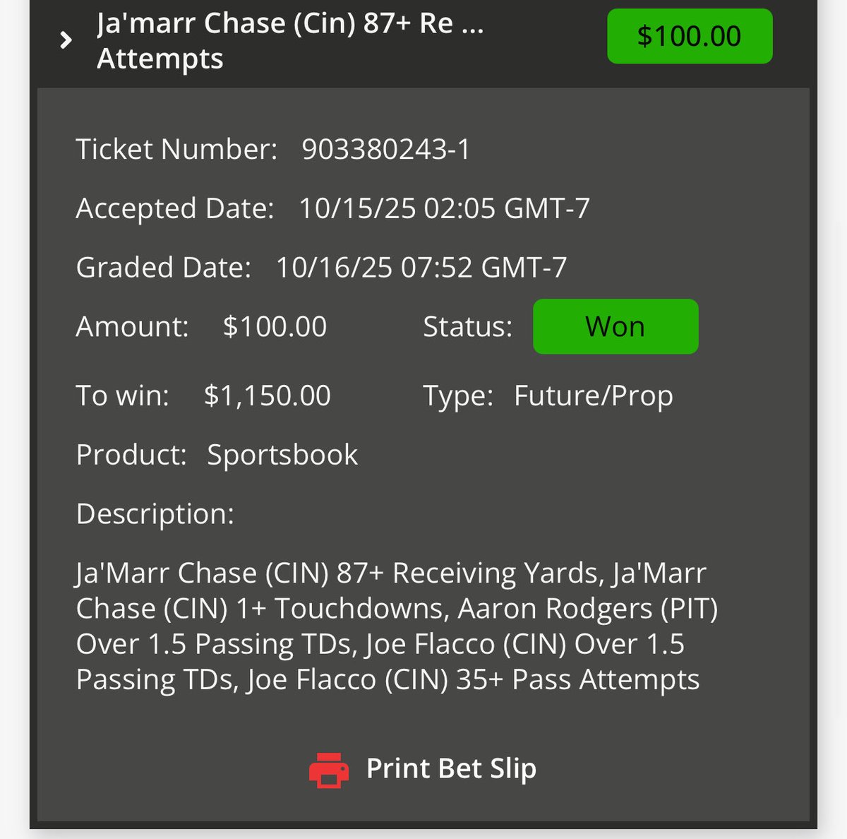 jhack715's tweet image. $175 -&amp;gt; $2k

Who dey 

#TNFonPrime #whodey