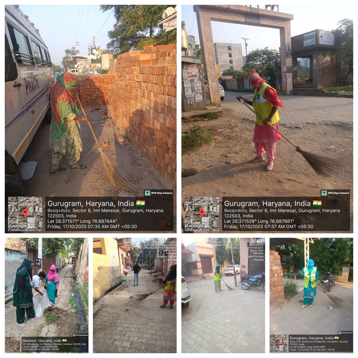 Our beautiful morning Begins with cleaning.

#HaryanaShaharSwachhtaAbhiyan 
A clean start for a clean city!
#MorningVibes #CleanStart #SwachhManesar 
#TeamWork