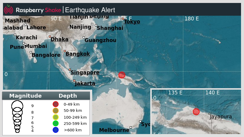 raspishakEQ's tweet photo. Preliminary M5.5 #Earthquake
ID: #rs2025ukvglk
189km from #Waena, #WestPapua,Indonesia
2025-10-17 04:13 UTC
Source: #GFZ
@raspishake
Join the largest #CitizenScience EQ community ➡ https://t.co/Y5O0dgJqJF
EVENT ➡ https://t.co/sez8GWJyol https://t.co/HxQyy7FDo9