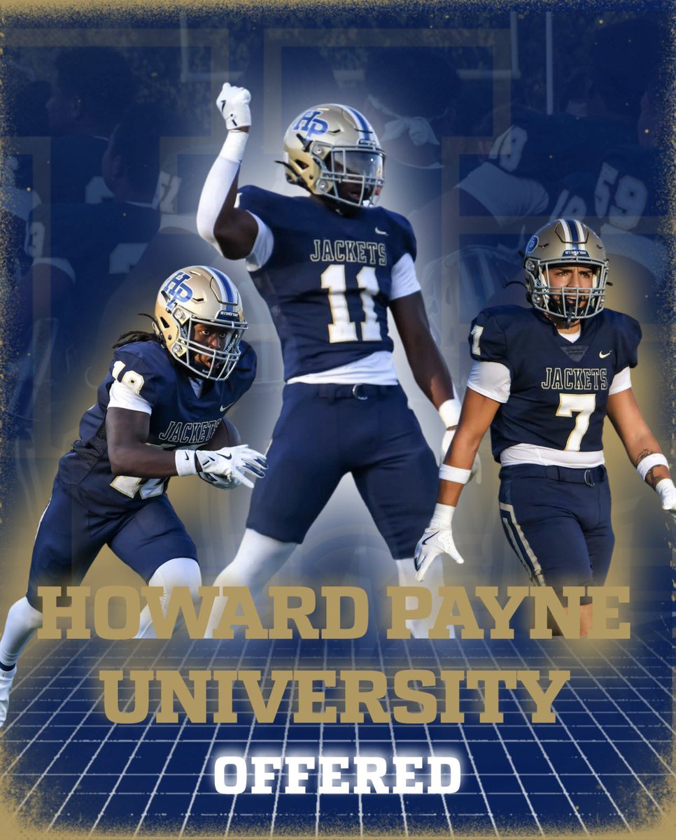 Blessed to receive an offer from <a href="/HPUFootball/">Howard Payne University Football</a> <a href="/CoachGipson11/">Coach Gipson</a> 
<a href="/CoachBeauTrahan/">Coach Beau</a> <a href="/CoachBarnard61/">James Barnard</a> <a href="/TylerLegacyFB1/">TYLER LEGACY FOOTBALL</a>