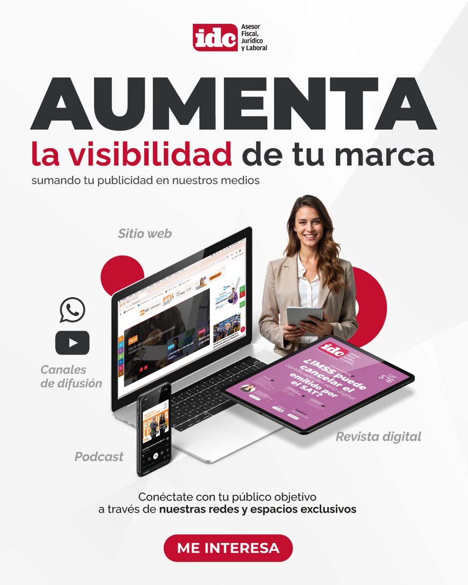 🚀 Potencia tu marca con IDC

Anúnciate en nuestros medios especializados y llega a la audiencia que necesitas.

📲 Regístrate y comunícate con nosotros: forms.gle/Uphg2psqdGTaf9… 

#IDConline #SeminariosIDC #MediosDigitales #Anúnciate