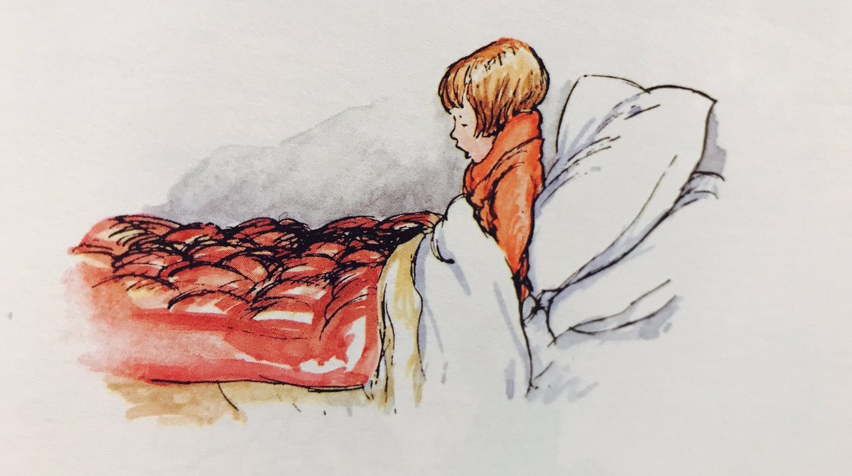 Christopher Robin 
Had wheezles 
And sneezles, 
They bundled him 
Into 
His bed. 
They gave him what goes 
With a cold in the nose, 
And some more for a cold 
In the head. 
~A.A.Milne