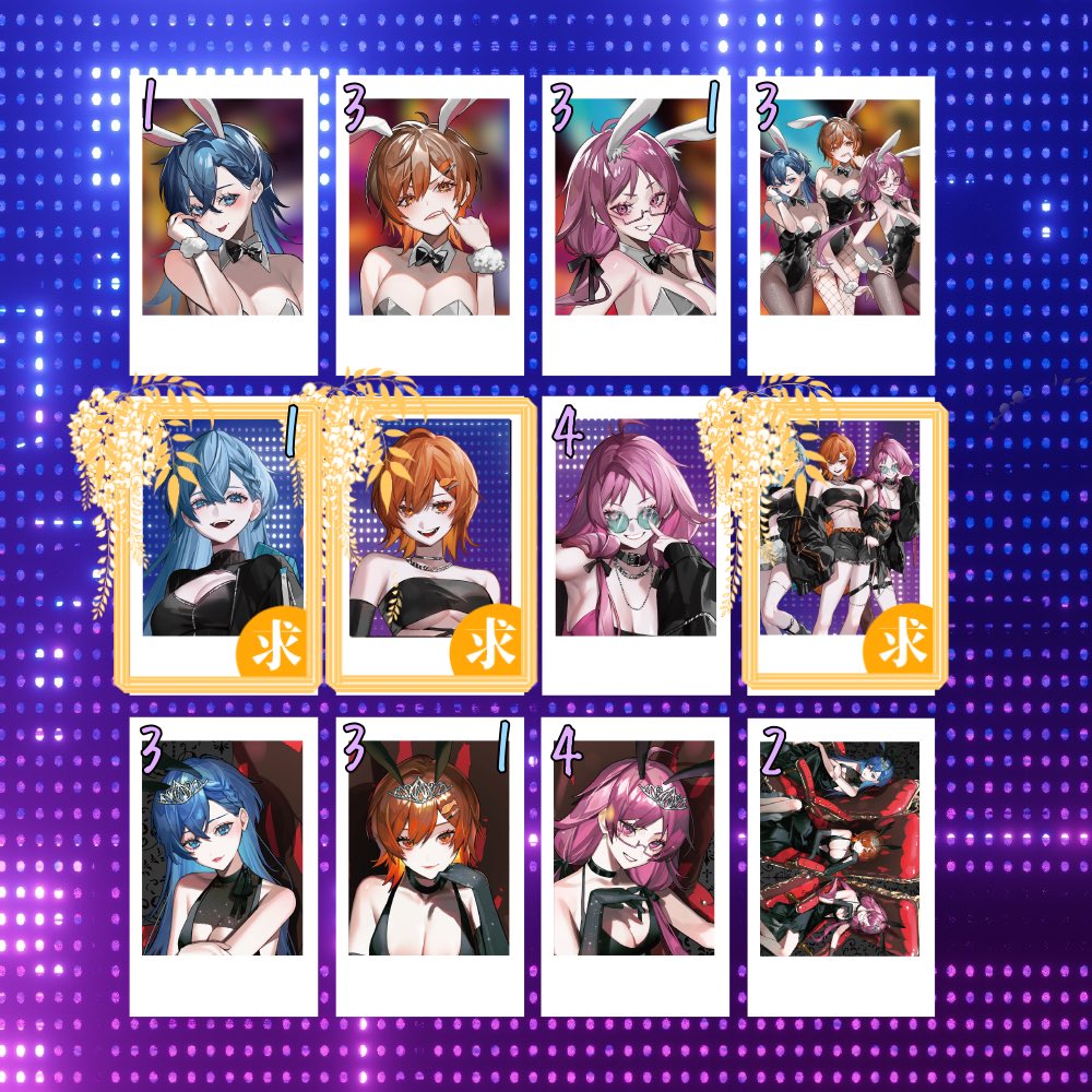 ❄️交換❄️
【MMSランダムチェキ風トレカ】

【譲】画像のもの(紫:ノーマル 水色:サイン)
すくりむ🐷はホロサイン

【求】画像🔴(サイン交換の場合メッセ＞サイン)
D🐶はノーマル1希望なので揃い次第締め切ります。

❄️郵送、または11/3のうぃずとり手渡し
❄️S🐷に限りホロサインorメッセのみの交換