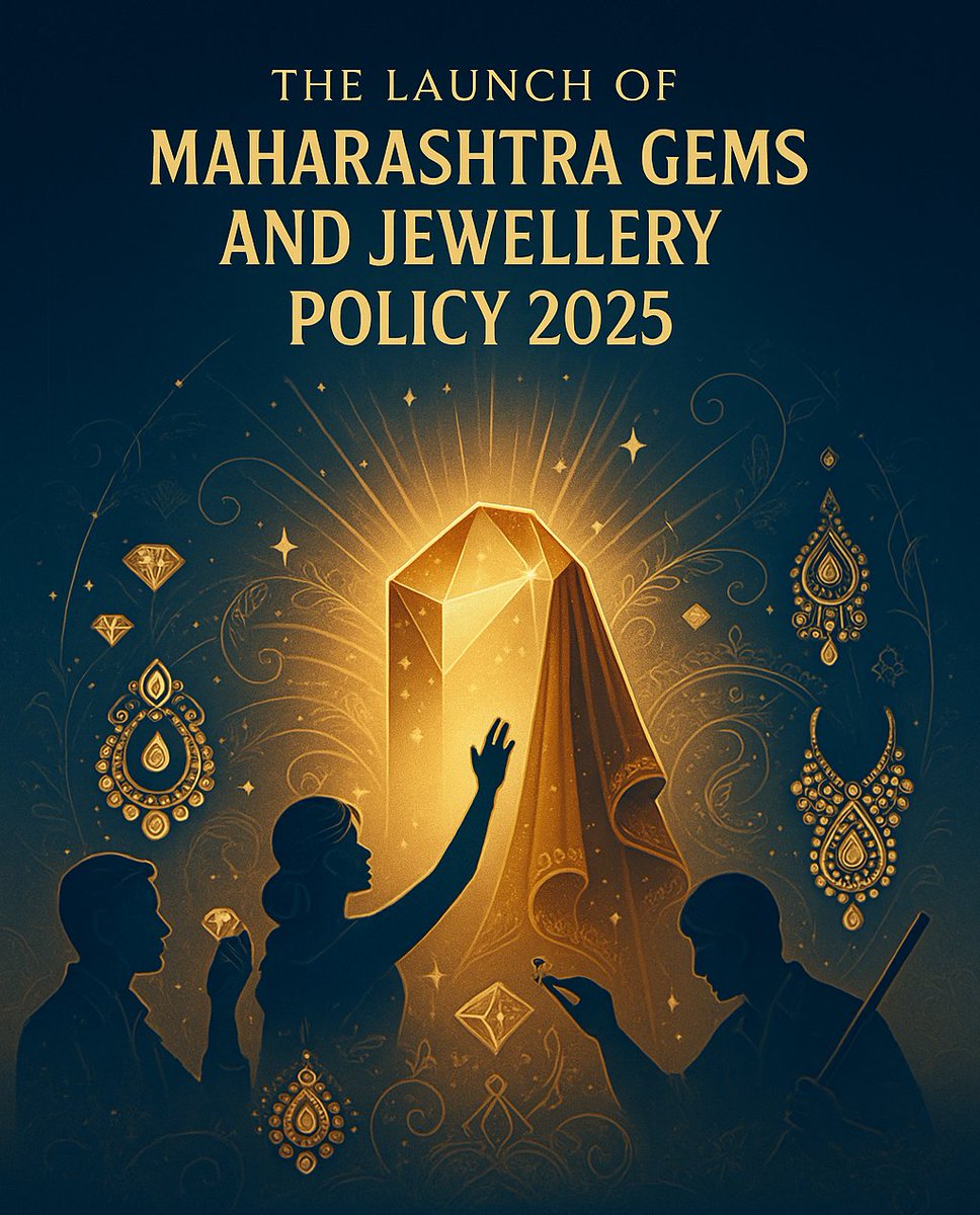 MAITRI (@maitri_ifc) on Twitter photo The Launch of Maharashtra Gems and Jewellery Policy 2025
Maharashtra takes a remarkable step forward with the launch of the Maharashtra Gems and Jewellery Policy 2025 — a visionary framework to elevate one of the state’s most distinguished industries.
Building upon Mumbai’s The Launch of Maharashtra Gems and Jewellery Policy 2025
Maharashtra takes a remarkable step forward with the launch of the Maharashtra Gems and Jewellery Policy 2025 — a visionary framework to elevate one of the state’s most distinguished industries.
Building upon Mumbai’s