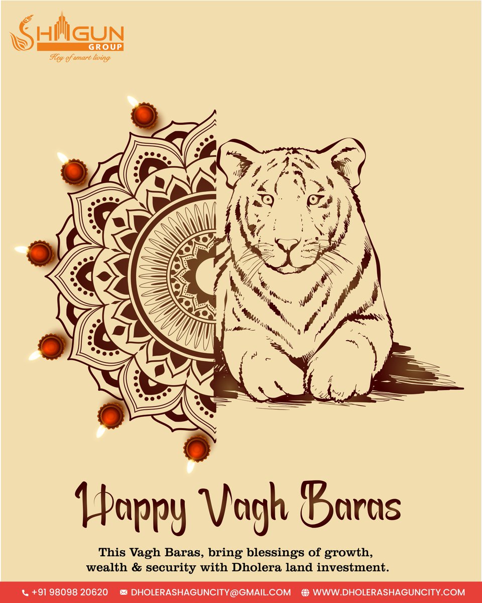 dholeraprojects's tweet photo. “May this Vagh Baras bring courage, prosperity, and success.
Invest smart, live secure – with Shagun Group at Dholera Smart City.”
✨🐅 #VaghBaras #ShagunGroup #DholeraSmartCity #FestiveInvestment https://t.co/8D4k1xjRL2