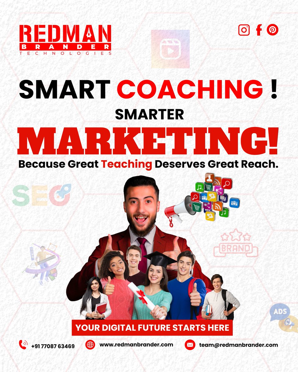 RedmanBrander's tweet image. Smart coaching deserves smarter marketing! 
At Redman Brander we help educators grow their reach, build strong brands and teach smarter online.Your digital future starts here! #SmartCoaching #OnlineLearning #TeachingGoals #DigitalFuture #RedmanBrander #RBTech #SoftwareDevelopment