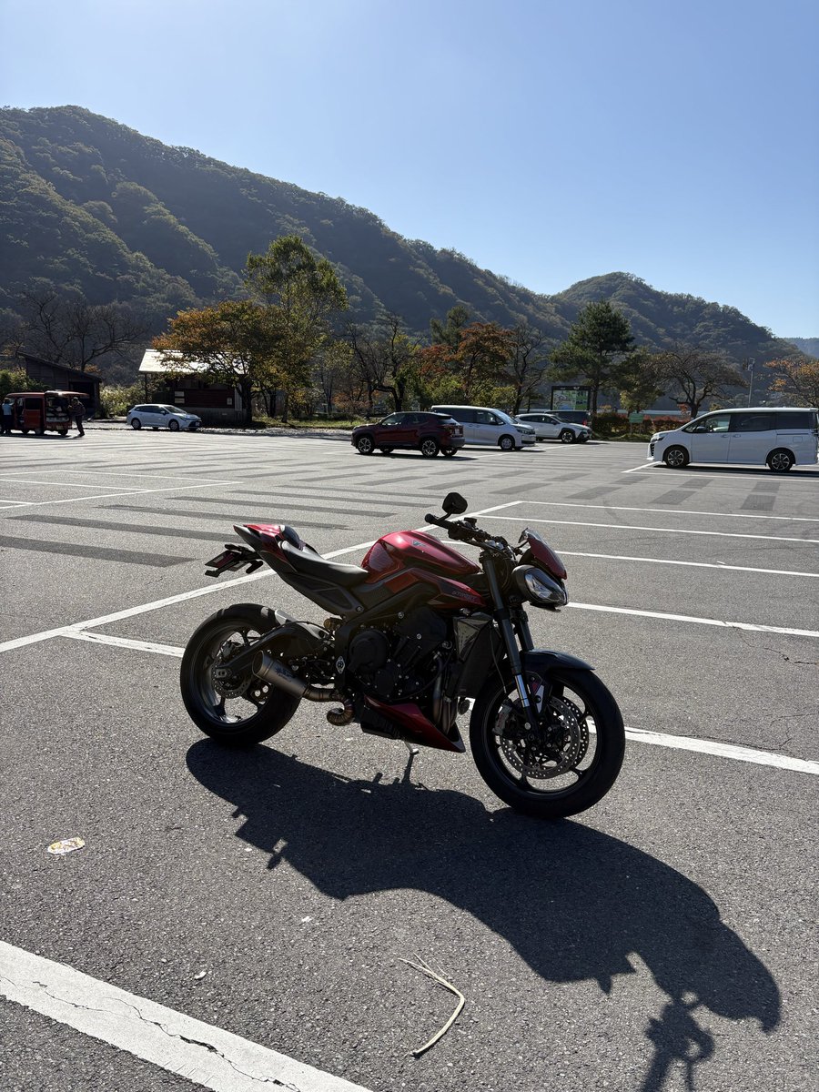94_ya_man's tweet photo. お久しぶりねのストリートトリプル
メーターにスパナマーク点灯したけどなんねこれ

出発3分でシールドにカメムシヒットし臭すぎてツライ笑 https://t.co/x7BKHhuVpD
