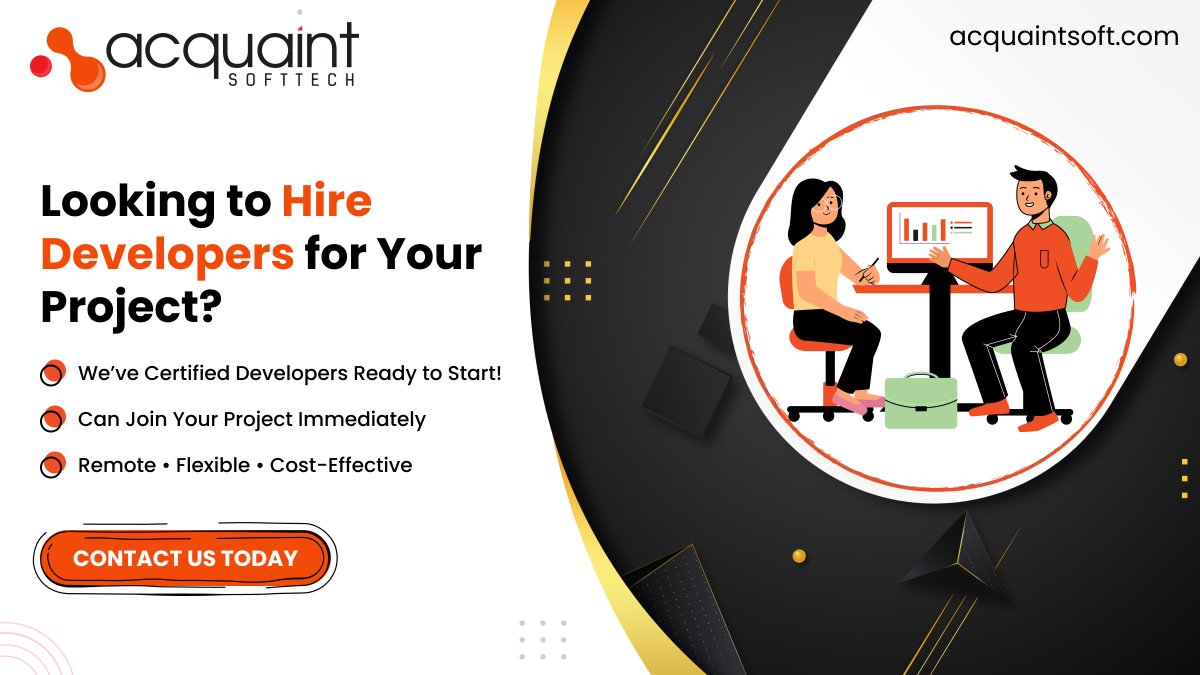 Acquaint Softtech (@acquaintsoft) on Twitter photo Struggling to find skilled developers? Your dream team is ready. ✅
Acquaint Softtech provides pre-vetted, certified developers who integrate seamlessly & start immediately.
Cost-effective & dedicated to your success.
Let's build something amazing.
👉 Free consultation: Struggling to find skilled developers? Your dream team is ready. ✅
Acquaint Softtech provides pre-vetted, certified developers who integrate seamlessly & start immediately.
Cost-effective & dedicated to your success.
Let's build something amazing.
👉 Free consultation:
