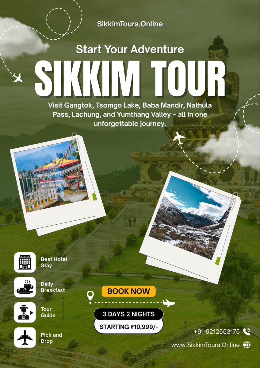 Explore the beauty of the Himalayas with the best Sikkim Tour Packages! Get up to 30% OFF on Sikkim holiday bookings. Discover Gangtok, Tsomgo Lake, Yumthang Valley &amp; more! 

Book now 👉 sikkimtours.online

#SikkimTourism #SikkimTourPackages #SikkimTours #TravelIndia