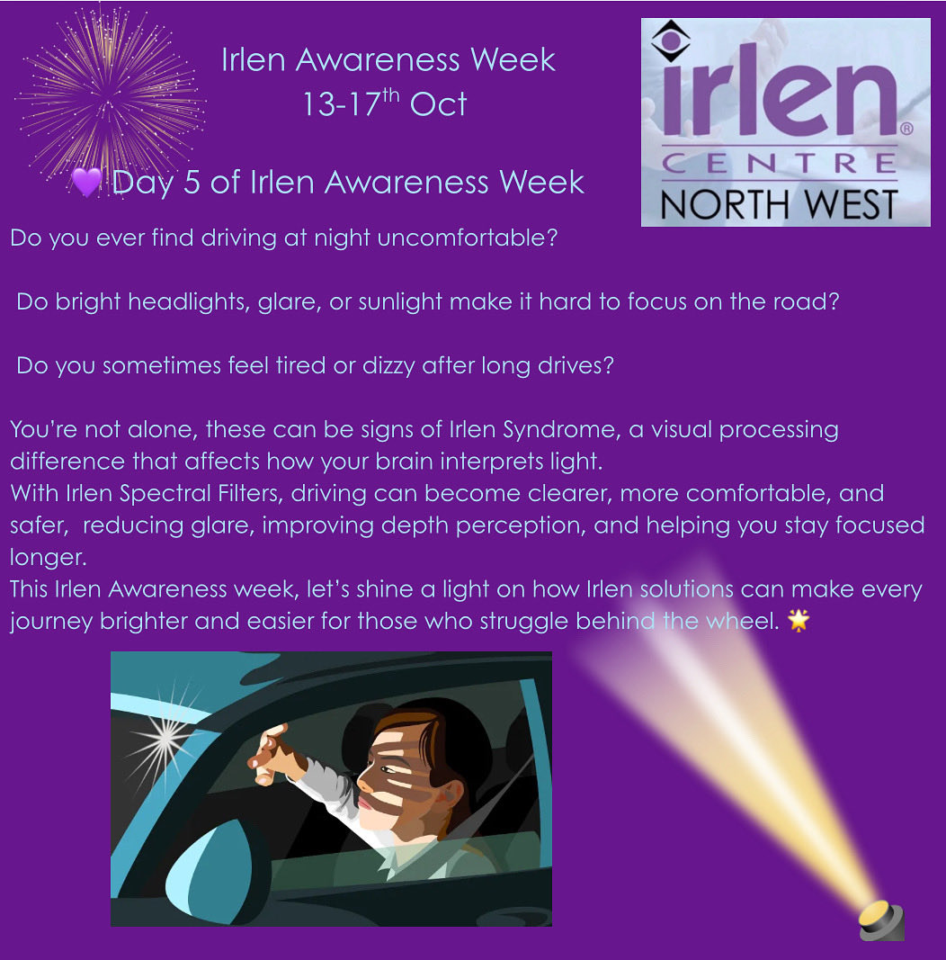 WoodbridgeSEND's tweet image. 💜 Day 5 of #IrlenAwarenessWeek 

Bright lights or glare making you feel tired or dizzy? 

It could be Irlen Syndrome, a visual processing difference affecting how your brain interprets light

Let’s shine a light on awareness and support this week!✨

@WoodbridgeTrust 
@SeeIrlen