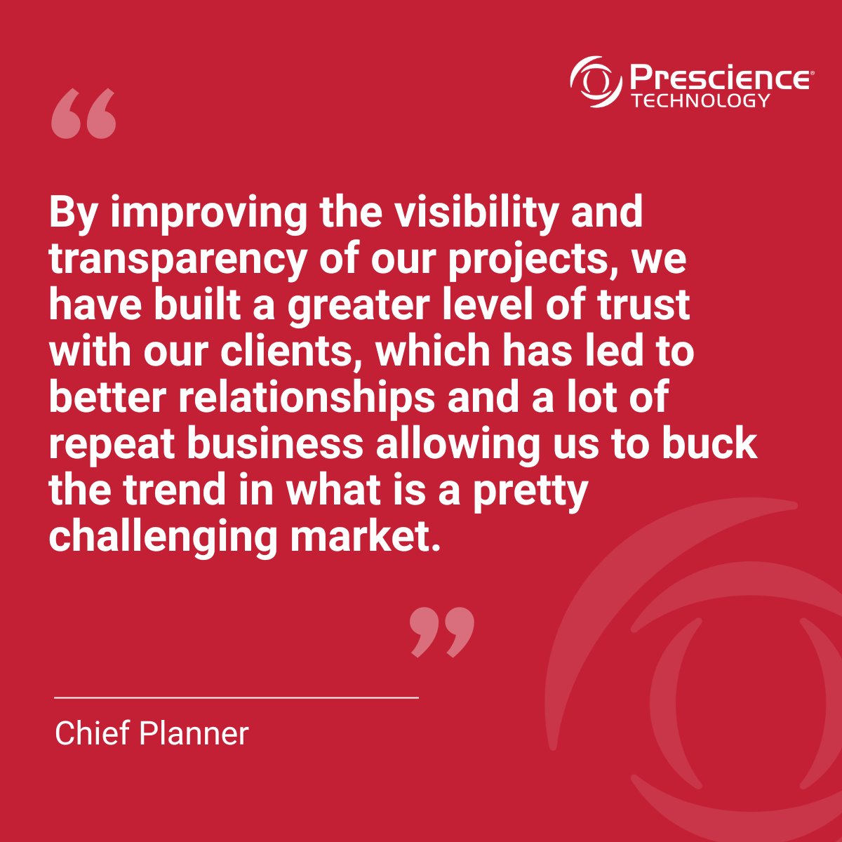 PrescienceTech's tweet image. Better visibility = Better decisions.
We helped a $7B construction giant transform their project portfolio management after years of strategic acquisitions.
See how: bit.ly/3IFsK0A