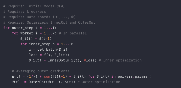 nathanbarrydev's tweet image. Research Log Day 0: DiLoCo Days
I decided to a thesis around distributed low-communication training. Essentially, how can we train large models efficiently across distributed nodes and not be utterly destroyed by network latency and bandwidth? (1/n)