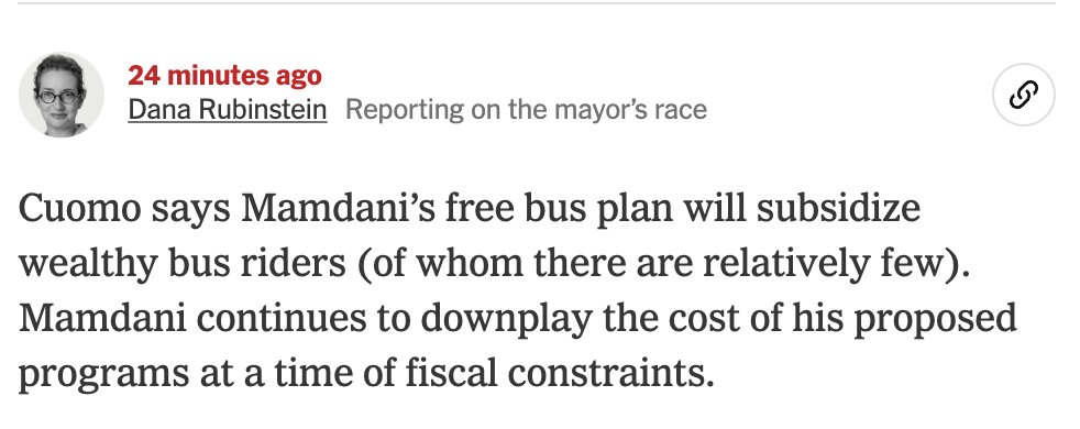 mattruby's tweet image. I get the point Cuomo was trying to make, but "wealthy bus riders" sounds like something from The Onion.