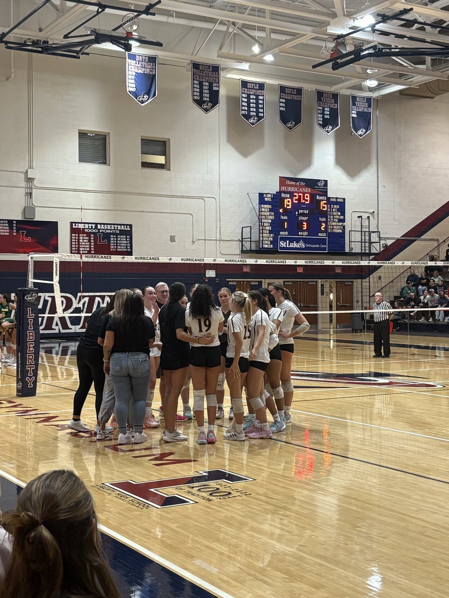 Lady Hawks take a wild 2nd set 26-24
Up in the 3rd !