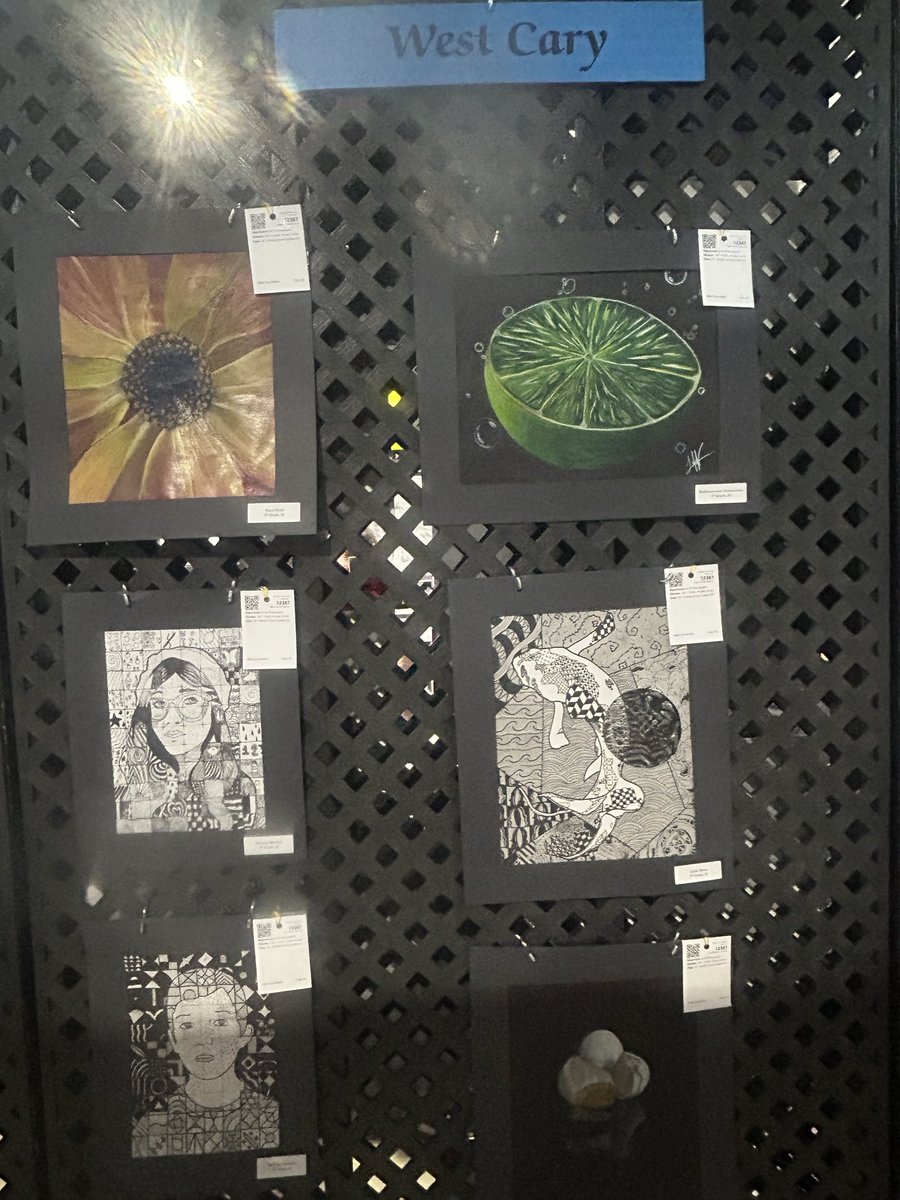 Wake County student artwork in Kerr Scott Building at NC State Fair from Oberlin Middle School, Pine Hollow Middle School, Salem Middle School and West Cary Middle School.
#wcpss #nced #ncstatefair