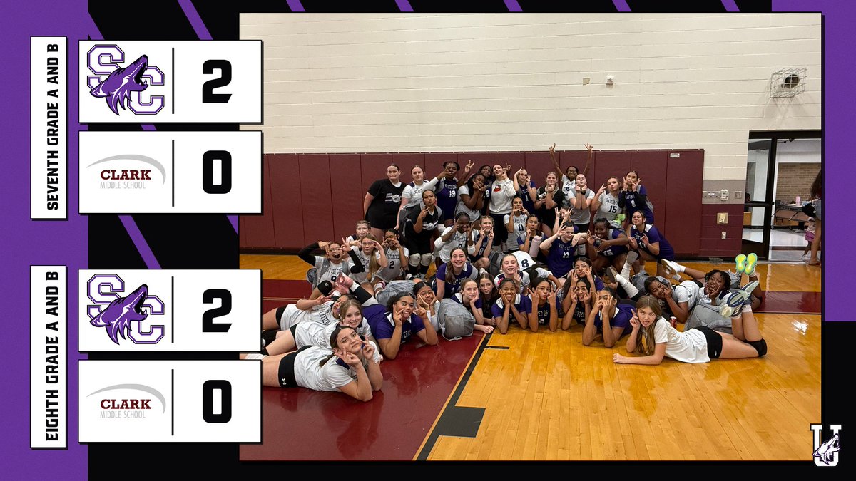 AnnaMSsports's tweet image. VICTORY! 🏐 Our Lady Coyotes sweep Princeton Clark MS today! Both 7th and 8th grade teams dominated with 2-0 wins. Way to represent, ladies! #SCMS