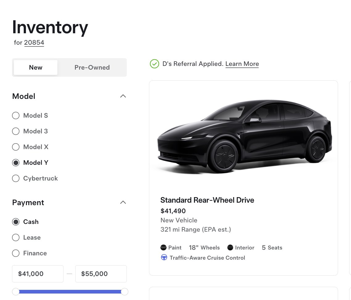 🚨 MODEL Y STANDARD RANGE AVAILABLE
 IN INVENTORY!

Are you snagging one?