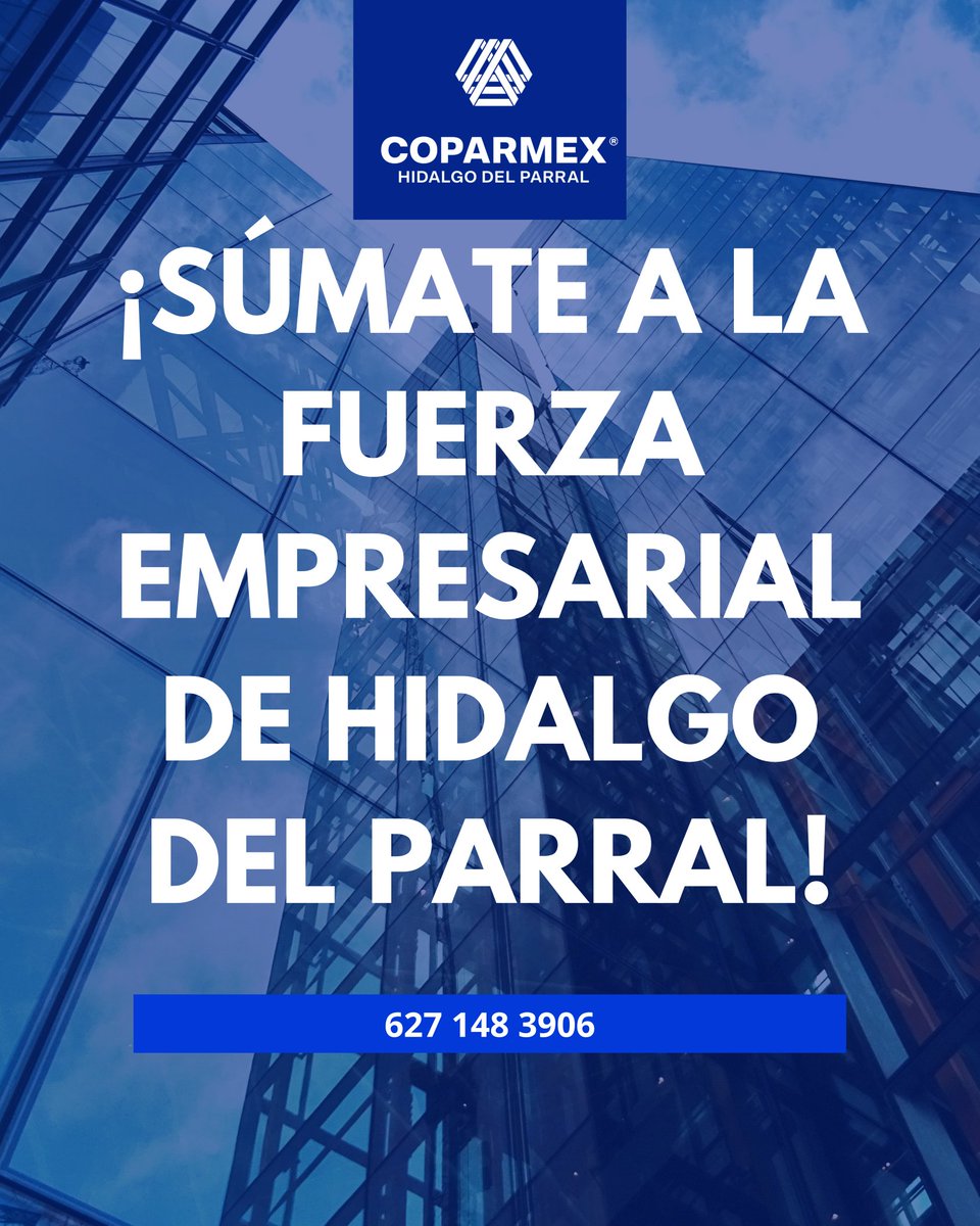 🔵 ¡Súmate a la fuerza empresarial de Parral!

Ser parte de COPARMEX es crecer, vincularte y fortalecer tu empresa.

Conoce los beneficios y afíliate hoy a COPARMEX Parral.
📩 coparmex.parral@gmail.com o 627 148 3906