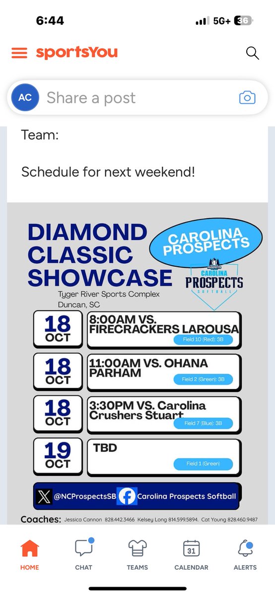 aniyahcopney24's tweet photo. Exciting weekend with @NCProspectsSB!! Come to Tiger River to watch us play! https://t.co/TyOKb4V9HB
