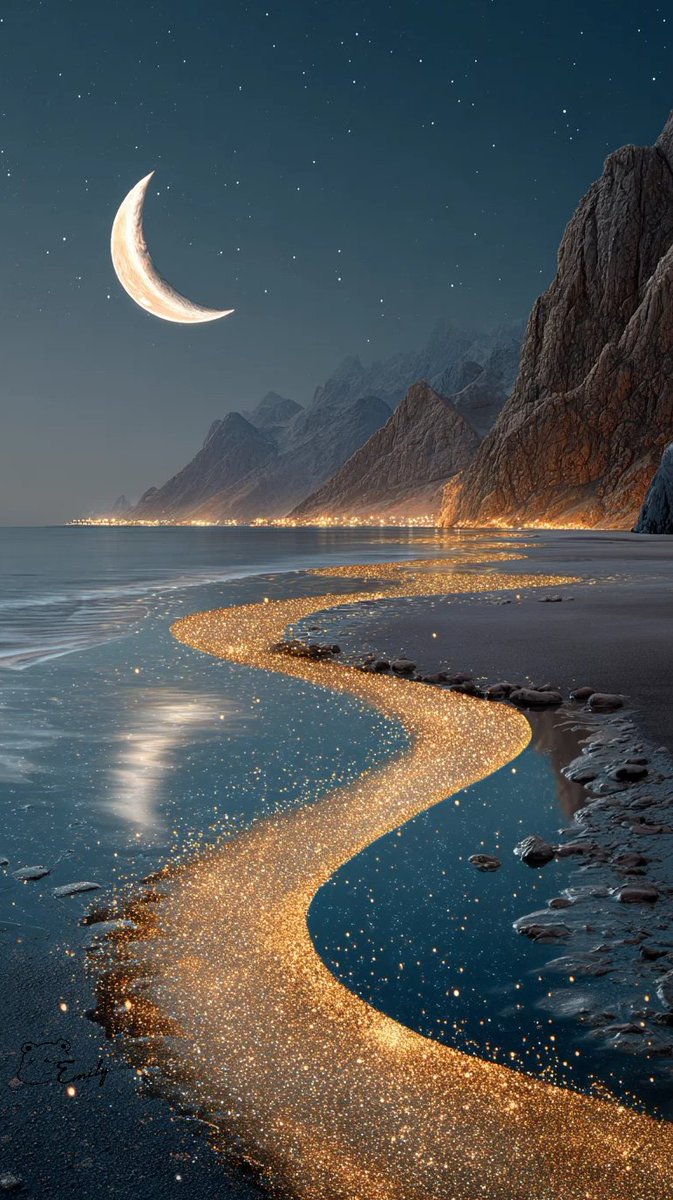 Ruby08855's tweet image. Close your eyes and let the stars whisper tales of courage, love, and dreams fulfilled. Tomorrow is a new beginning. Sweet dreams! 🌠✨