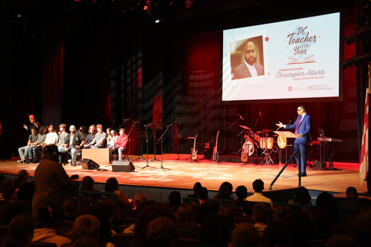 What began as a celebration for School Without Walls being ranked DC's # 1⃣ high school by <a href="/usnews/">U.S. News & World Report</a> ...

... erupted into an amazing surprise for <a href="/OSSEDC/">OSSE</a>'s 2026 Teacher of the Year!

Mr. Alberts, congrats &amp; thank you for helping our Ward 2 Penguins find their love for music 💙🎵🐧