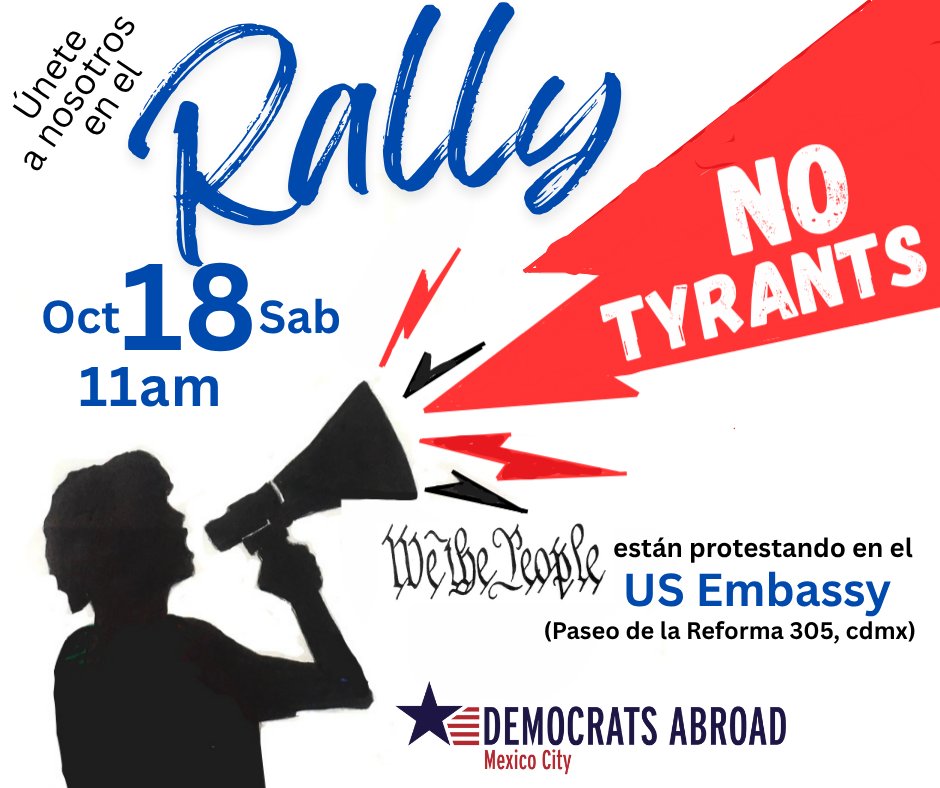 Edgarflash's tweet photo. JOIN OUR PROTEST SATURDAY AT THE US EMBASSY! ÚNETE A NUESTRA PROTESTA EL SÁBADO EN LA EMBAJADA DE EUA!

NO TYRANTS! / NO A LA TIRANÍA!

NOTA: Nuestra organización amiga FC Iztapalapa estará recolectando víveres y vestimenta para las víctimas de las inundaciones en Iztapalapa https://t.co/cFChkfUQA8