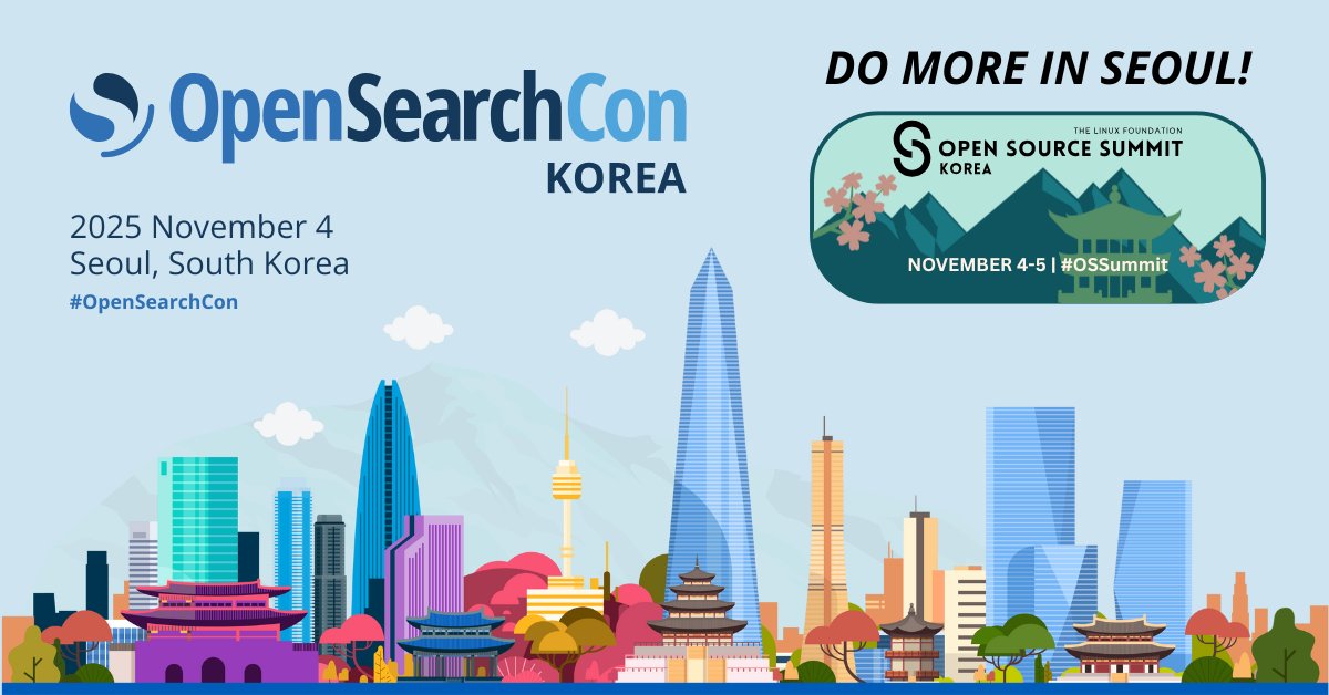 linuxfoundation's tweet image. Come for #OpenSearchCon Korea this November–stay for #OSSummit! Join #OpenSource developers &amp;amp; leaders in Seoul to collaborate, learn + drive innovation. Separate registration required. Learn more: hubs.la/Q03NY8PH0  
Register for OpenSearchCon: hubs.la/Q03NY6Xd0