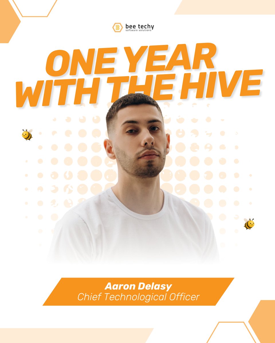 beetechyllc's tweet image. One year of leadership and innovation. 🐝
Celebrating Aaron Delasy, our CTO, for one incredible year with Bee Techy.
#BeeTechy #MeetTheBees #TeamSpotlight #TechLeadership