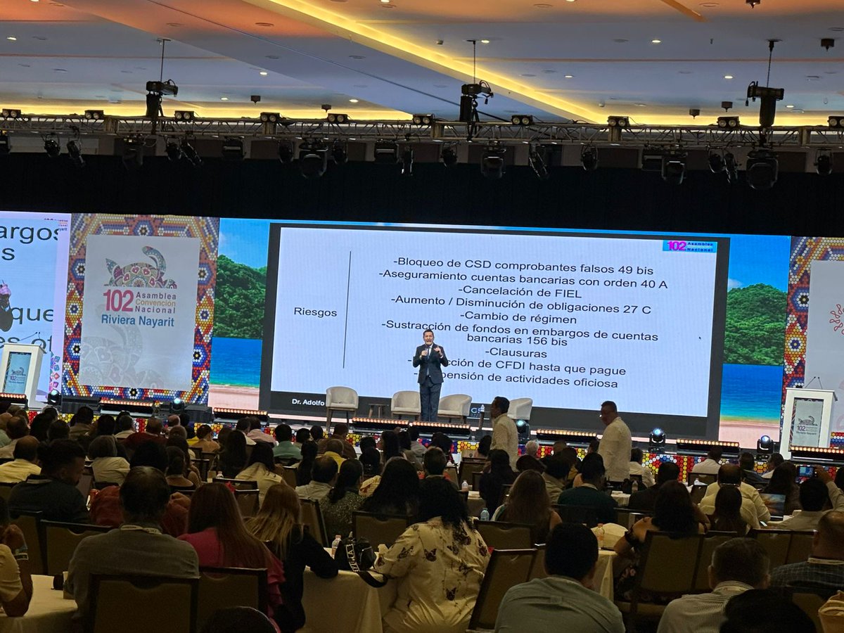 AdolfoSolisF's tweet photo. @IMCP 102 Asamblea Convención IMCP "Riesgos fiscales y financieros 2026. Renglones de vigilancia y control del contribuyente" https://t.co/xsOWrVte0O