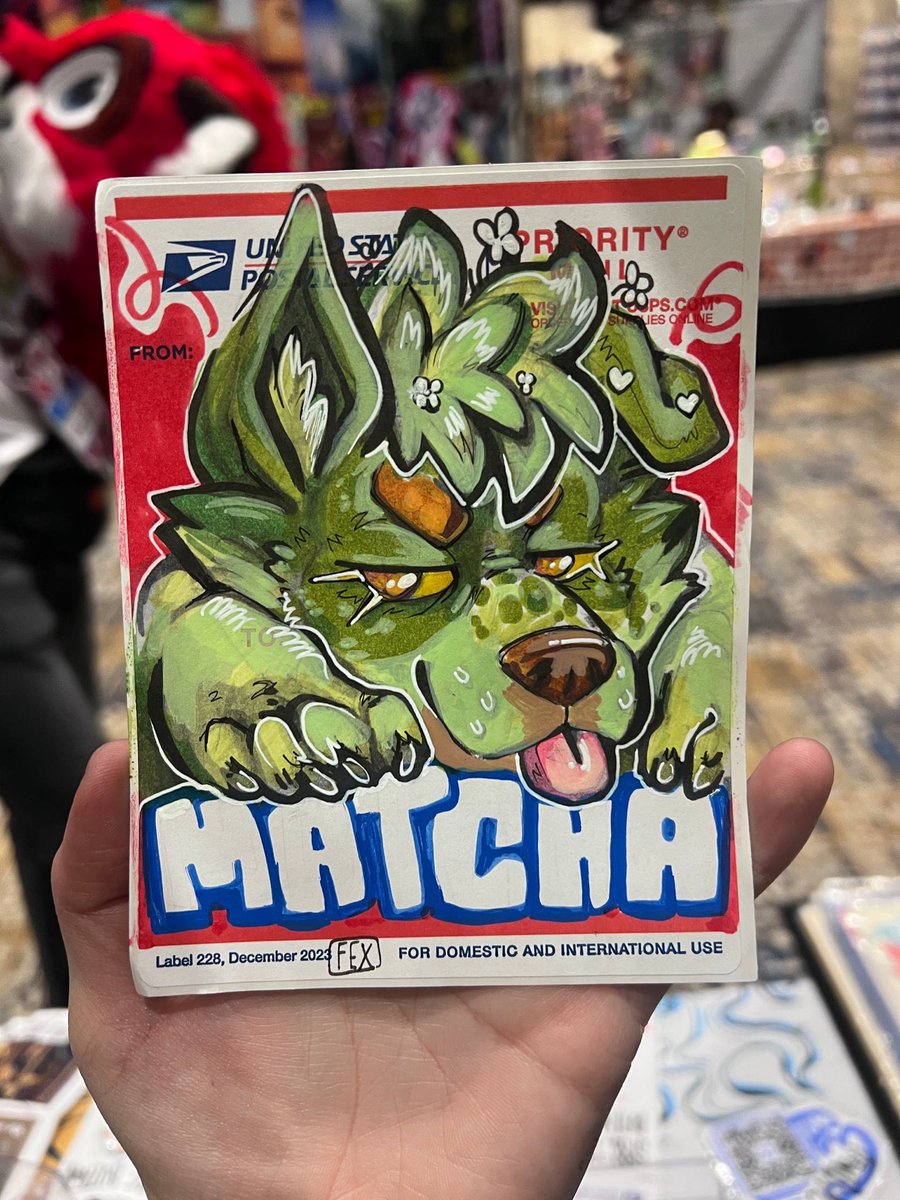 Got my first badge of matcha 💖💖💖

Art by the amazing <a href="/Fexazaur/">Fex // Gregarious Gator 🔜 Furpoc</a> 🔥🔥🔥🔥