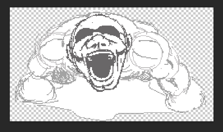 Working on one of the last monsters I have to add to the game. I loved this one since I first drafted it some years ago along Koksh Statue. #pixelart #monster