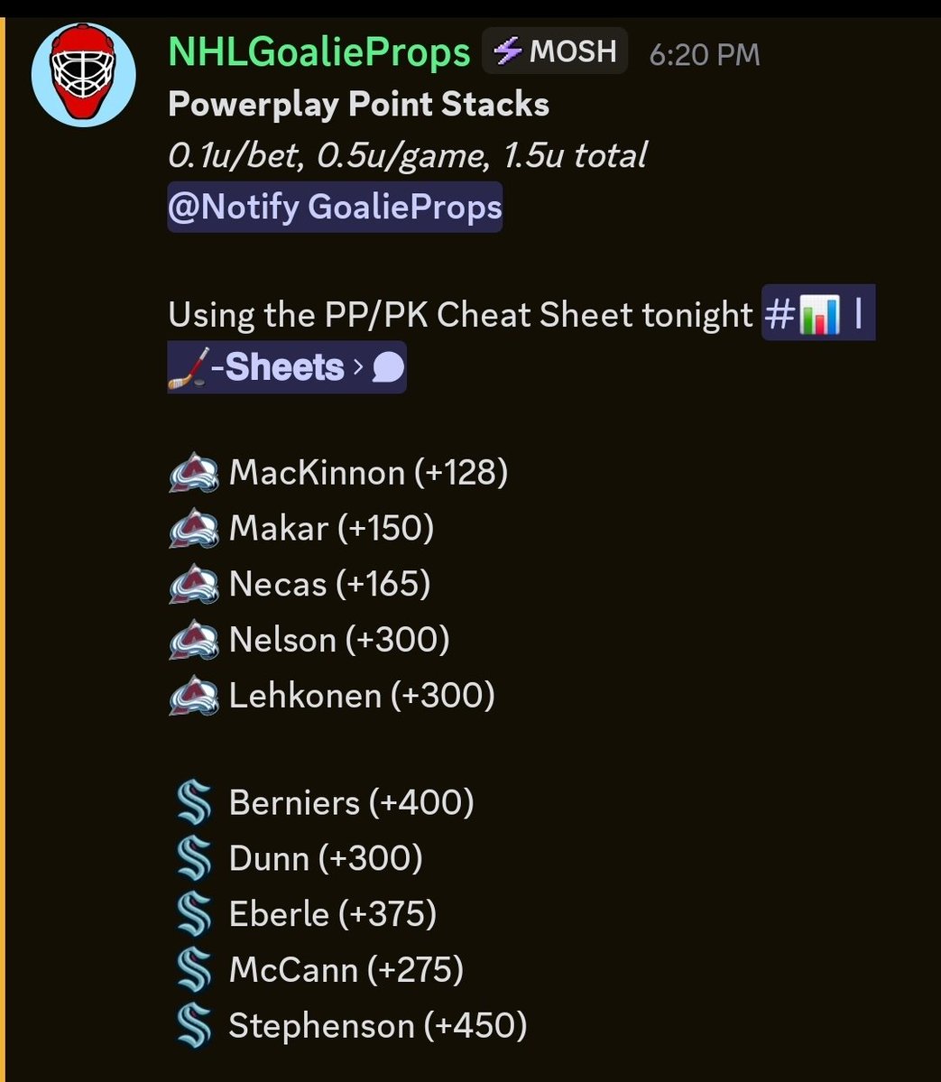 Cash the Kraken PPP Stack

+450 and +375

<a href="/MoshPickDiscord/">TheMoshPick</a> 

#GamblingX