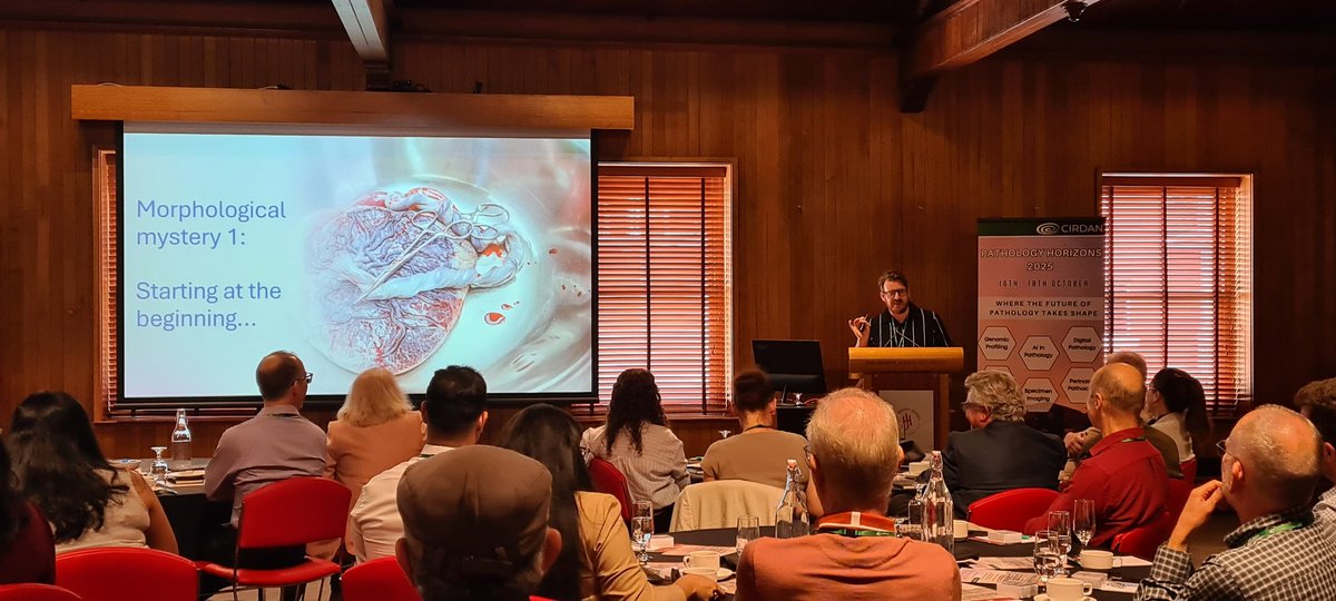 cirdan_com's tweet photo. Our next session in #PathologyHorizons was led by Ciaran Hutchinson. Ciaran's fantastic presentation focused on the fascinating areas of #Paediatric and #Perinatal #Pathology, and the #MorphologicalMysteries which arise from these areas.  #PathologyHorizons2025 https://t.co/SqzAtuHr9X