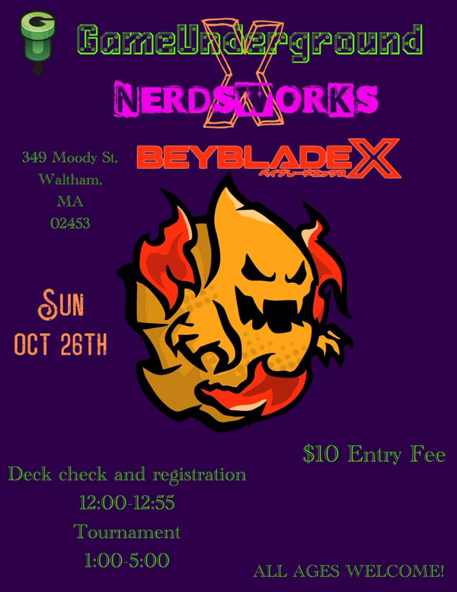Our 2nd Beyblade Monthly is coming Sun Oct 26th! Our last event had 32 players!!! It was crazy!