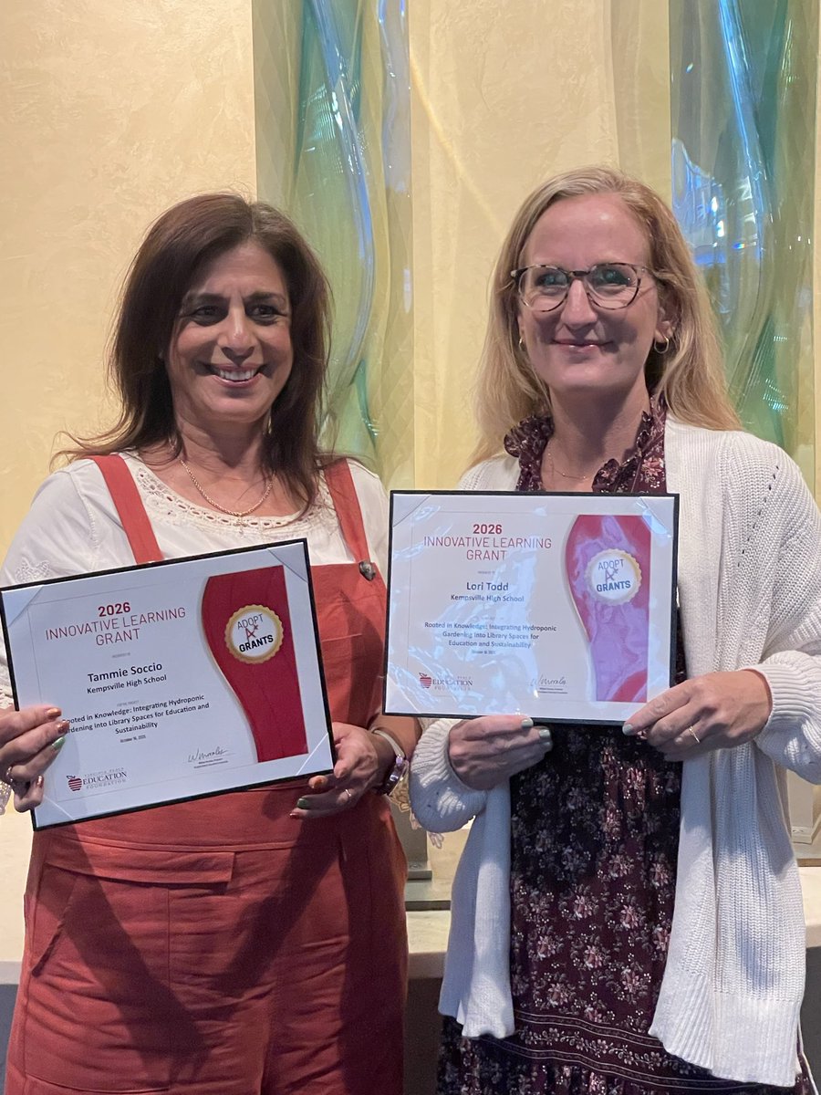 KHS_Chiefs's tweet image. Exciting news! 🌟 Mrs. Todd &amp;amp; Mrs. Soccio earned a VBEd Foundation grant for library hydroponics, and Mr. Dulmage for 3D printing! 💧🖨️ Innovation is thriving at KHS! 💙💛 #KempsvilleStrong #VBEdFoundation