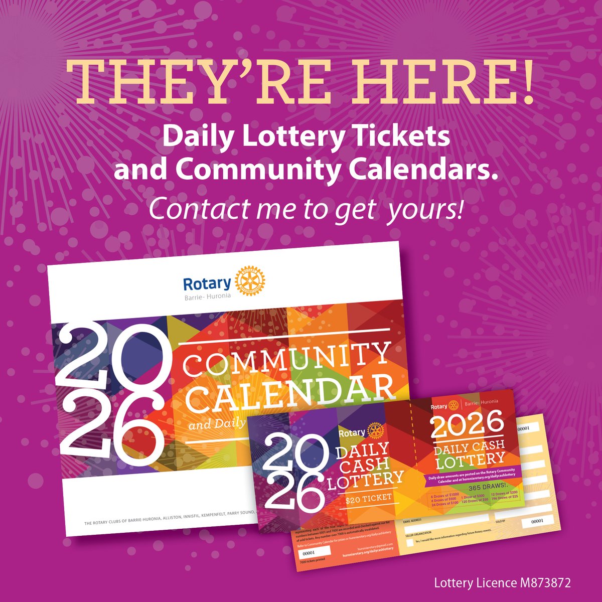 Lisa_Malcolm's tweet image. Win daily. Give back always.💛
The Rotary Cash Calendar supports local hospitals, schools & charities — 100% of proceeds stay local.
DM Lisa today to get yours!
#Rotary #CommunityStrong #RotaryCashCalendar #Barrie #LisaMalcolm