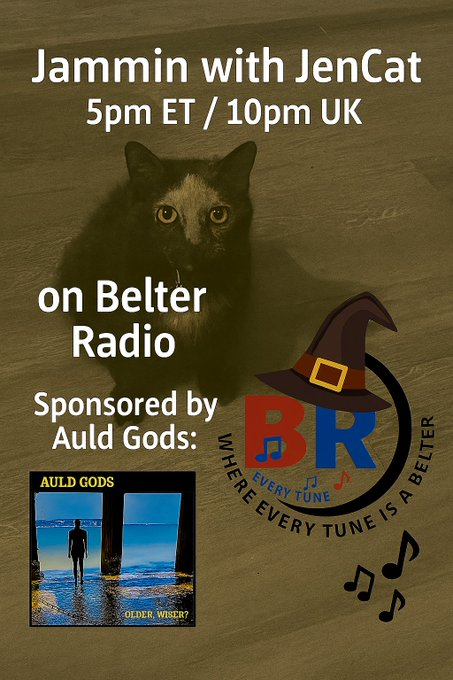 Jammin with JenCat😻🎵Friday, Oct 17th, 5 pm ET/10 PM UK on <a href="/BelterRadio/">Belter Radio</a> 
 Sponsor: Auld Gods🫶The chatroom is open. #NewMusicFriday 
internet-radio.com/station/belter…
belter-radio.com/chat
Airing: 
Auld Gods
<a href="/IsaAuraIsaAura1/">Isa-Aura</a> <a href="/webimagineserv2/">WebImagineService professional account 🎙</a> 
<a href="/Planet_ERGH/">Planet ERGH</a>
<a href="/thekindmachine/">The Kind Machine</a>
<a href="/thesplitzrock/">TheSplitzMusic</a>