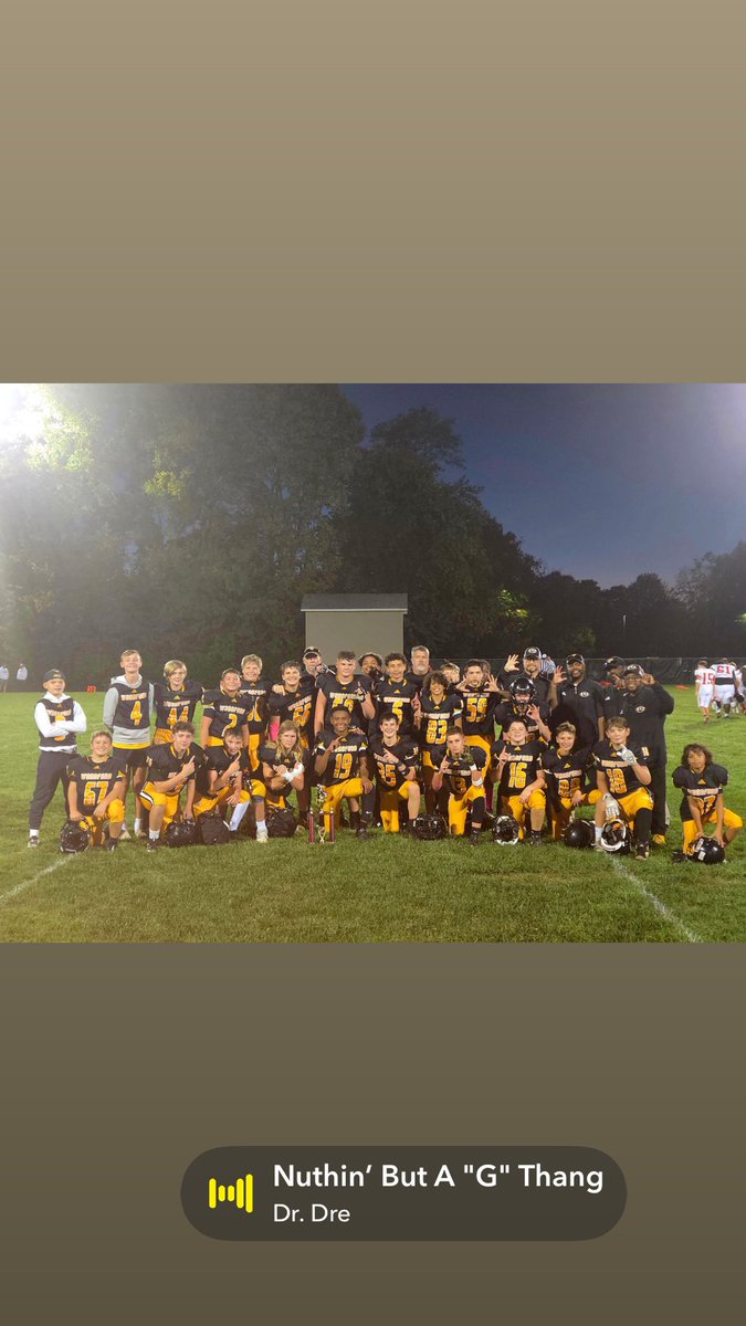 Congrats to Coach Dave Thomas, his staff and the 7th graders for winning the Conference Championship.  The future is bright in WC. #Youchoose 🖤💛🏈