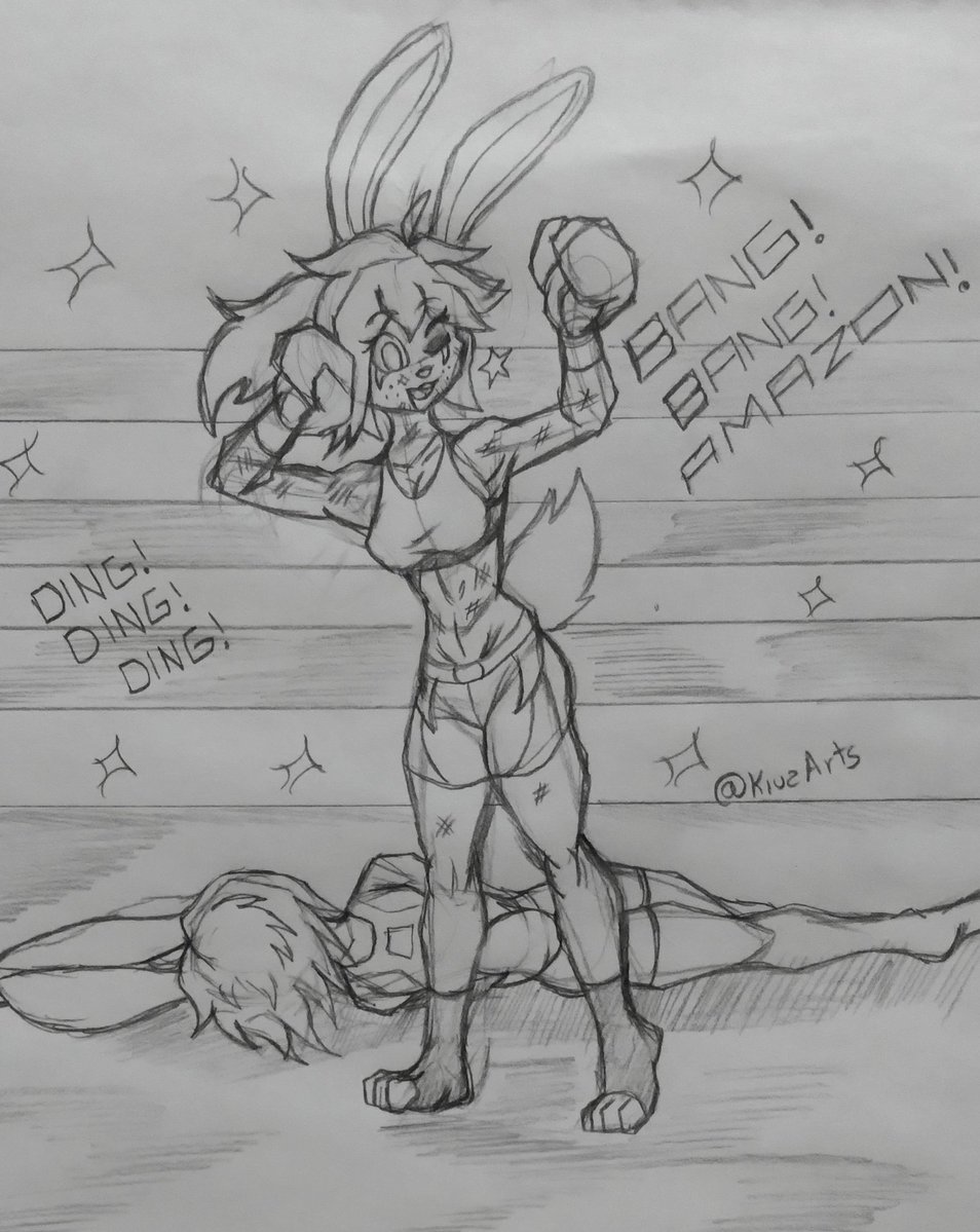 Day: 16 [Show Off] 

After defeating her rival, Ruby does her bragging pose! 

Ruby: BANG! BANG! AMAZON! Hehe, every time I win a fight, I'll do this pose to show off! 🐇💖

#FFF #FIGHTOBER2025 #FIGHTOBER