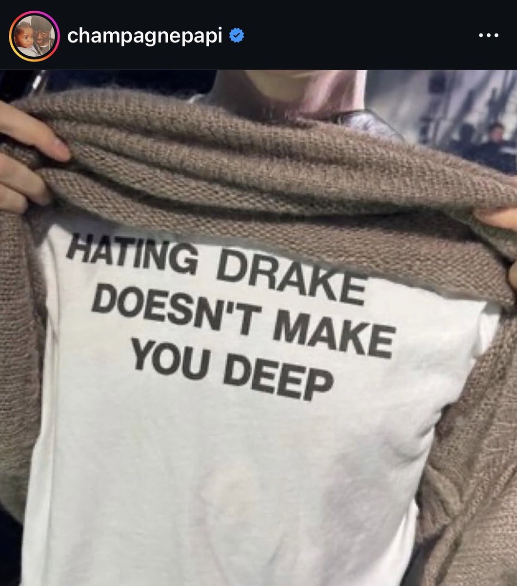 Kurrco's tweet image. "HATING DRAKE DOESN'T MAKE YOU DEEP"

— Drake via IG 👀