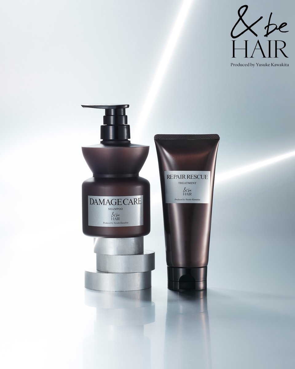 andbe_official's tweet photo. 【本日10月17日（金）発売】
【&be HAIR ダメージケア誕生】
ダメージに負けず、軽やかにまとまる。
ダメージケアに特化したシャンプー＆トリートメントは「CMC（細胞膜複合体）」に着⽬。
髪と頭皮の最適なタンパク質と水分バランスを保つことで、ダメージを感じさせない手触りを実現。
髪の内側から補修して一日中うるおいをロックします。

・＆be ダメージケアシャンプー 400ml ￥1,760（税込）
・＆be リペアレスキュートリートメント 200g ￥1,760（税込）
https://t.co/OpbjkwZ4Ub

#アンドビーヘア #佐久間大介 

@SAK_SAK_SAKUMA