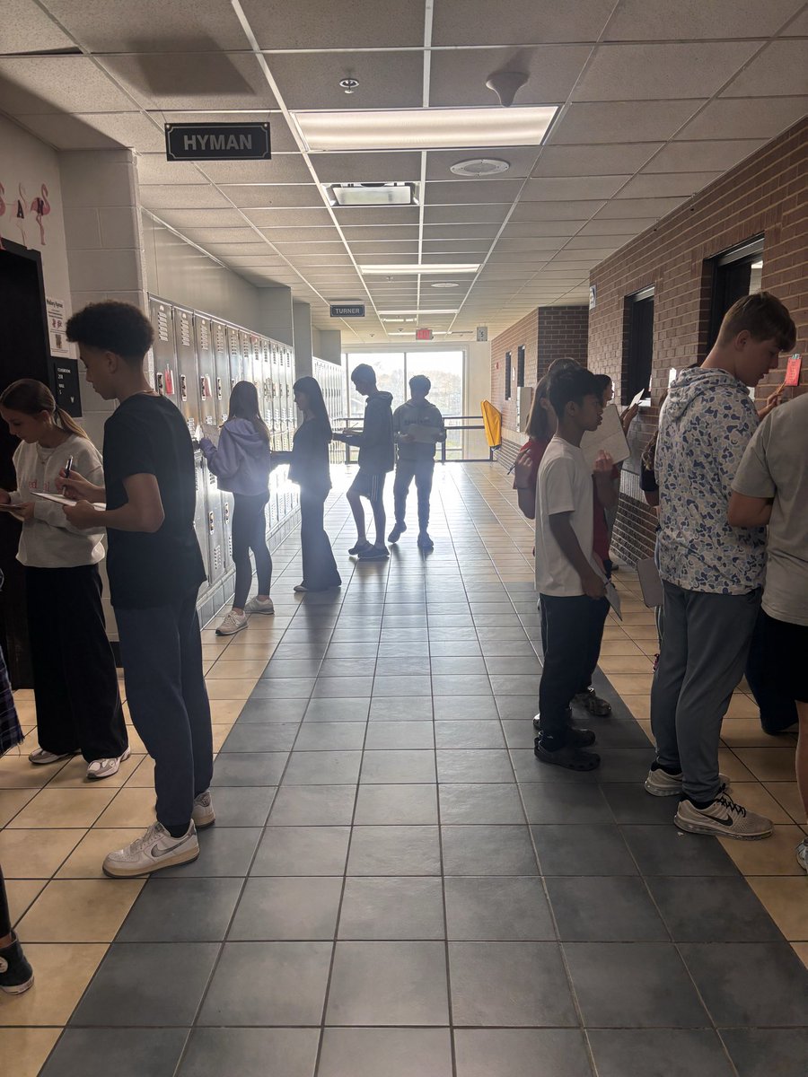 A good day for some work in the hallway to practice slope intercept form!