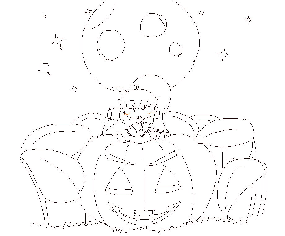 MSPaint 10/13/25 | Popu Halloween, did it in like 15 minutes.